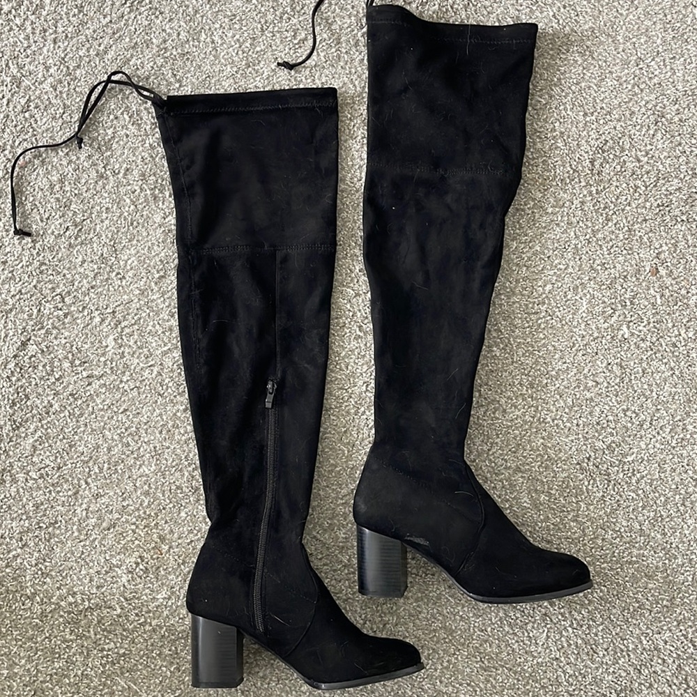 Thigh High Boots w/Block Heel